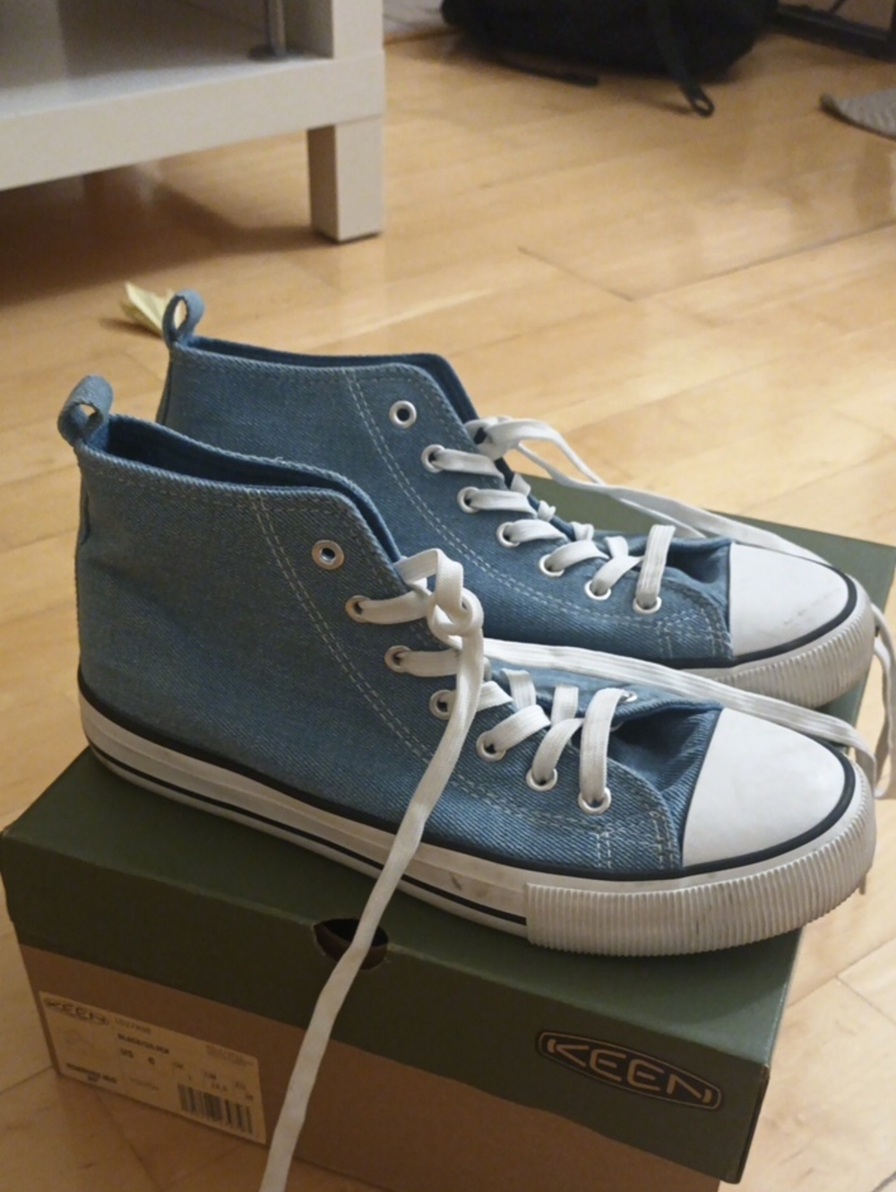 Ardene Light Blue High-Top Canvas Ankle Boots